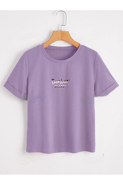 PALPİTO Μπλουζάκι Unisex Lilac True Love με στάμπα Oversize