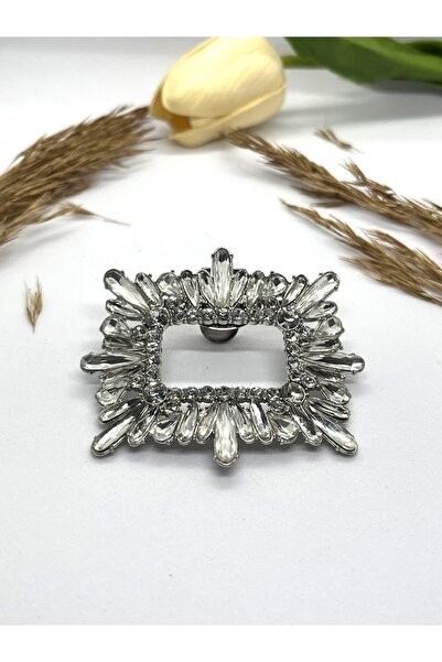 Butik Junisteps Kristal Taşlı Dikdörtgen Ayakkabı Tokası