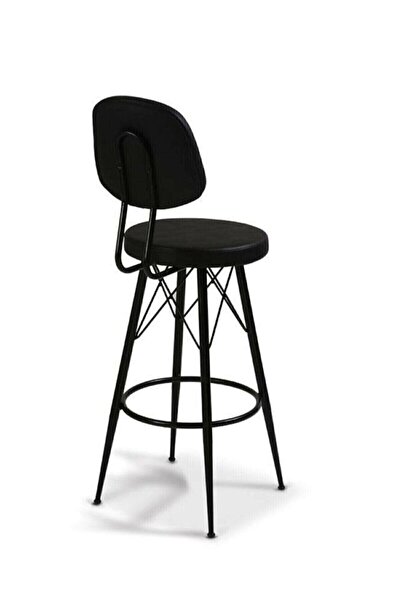 sandalyecafesi 4 Adet 65cm Metal Ayaklı Deri Eyfel Bar Sandalyesi Taburesi Sc...