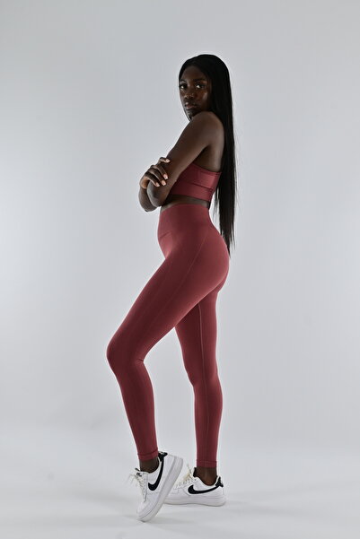 OQRA Push Up Yüksek Bel Şekillendirici Spor Ve Günlük Tayt Efes Gül Kurusu