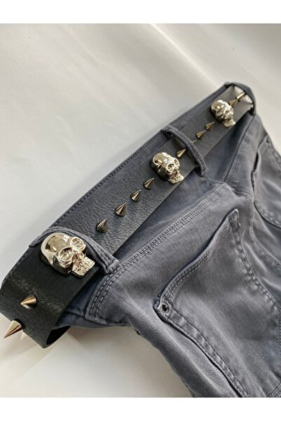 Aksabeltchokers 4.cm حزام ميتالسميث الجمجمة مسنبل