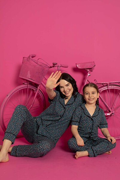 ELİTOL Set de pijama cu nasturi din lycra din bumbac