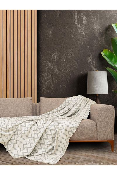 Latuda Concept Κάλυμμα καναπέ Softmicro 180x220 cm γκρι σκανδιναβικό σχέδιο - κουβέρτα σάλι και καναπέ