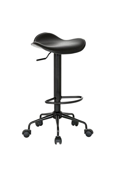 sandalyecafesi Sandalye Cafesi Radon Metal Krom Ayaklı Deri Bar Sandalyesi, K...