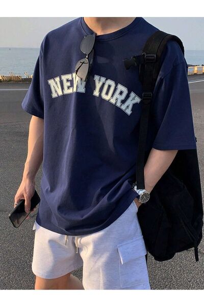 PALPİTO Ανδρικό μπλουζάκι με στάμπα New York Navy Blue