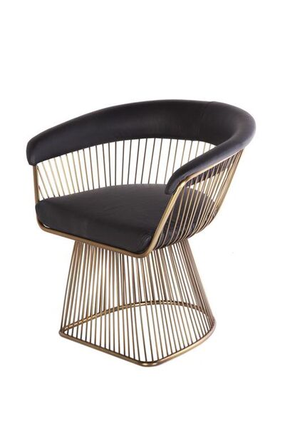 sandalyecafesi Platner Siyah Metal Ayaklı Sandalye Blu1804