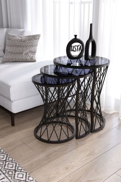 usta mekan Hasır Telli Model Siyah Metal Zigon Füme Cam