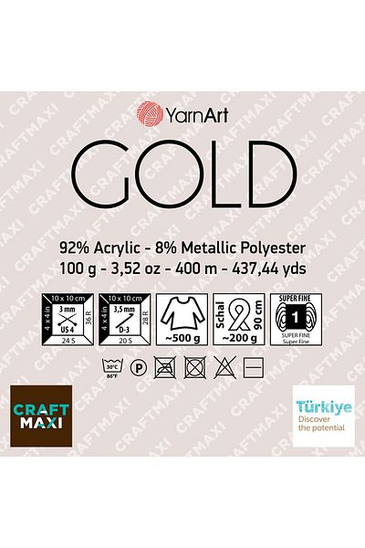 Yarnart Aur - Ață de tricotat manual cu sclipici Yavruağzı-9353