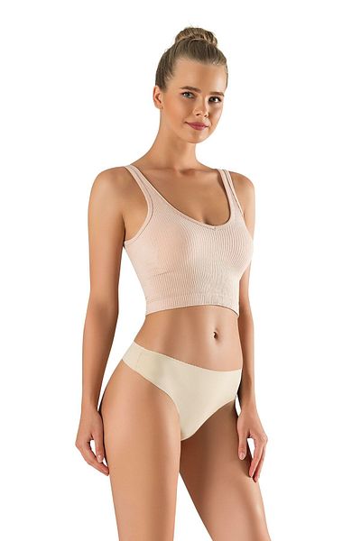 MODANTY Women's Skin Thong Slip 3-Piece Laser Cut Non-Marking Gathering Silicone
