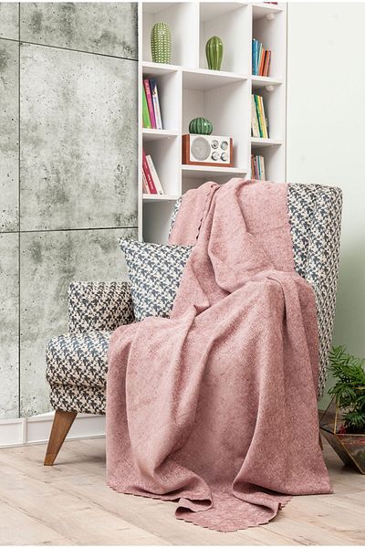 Latuda Concept Husa de canapea antiderapanta Jacquard 175x215 - Trandafir uscat| Şal de canapea| Husă pentru canapea extensibilă
