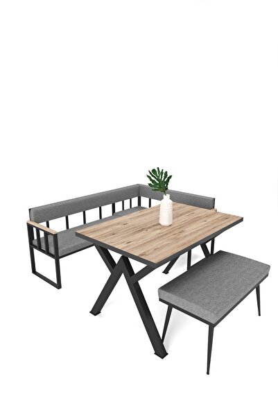 Wood House Polen Mutfak Köşe Takımı Klapalı Gri