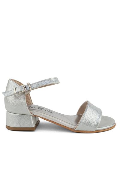 Cici Bebe Ayakkabı Rochie de seara din sidef argintiu pentru fete - pantofi eleganti cu tocuri cu talpa