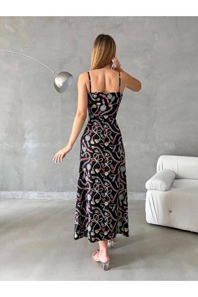 rengamoda Țesătură din viscoză colorată - Rochie de damă cu șireturi în piept