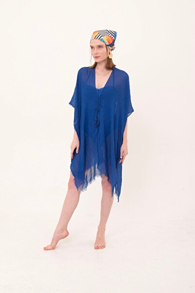 laughs Saks Πολύχρωμο βαμβακερό δέσιμο μακρύ κιμονό Pareo - Pr11200