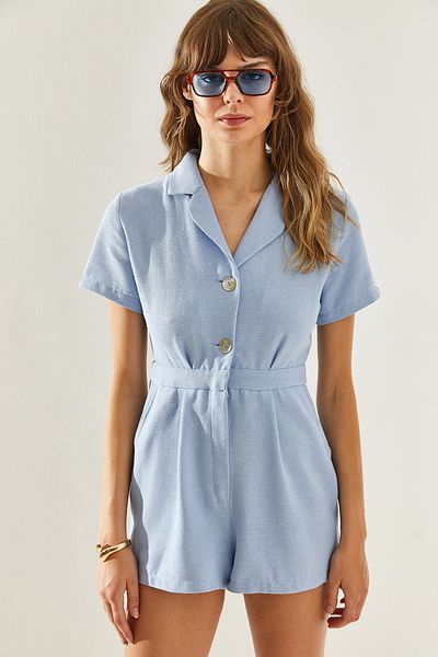 Bianco Lucci Salopetă de damă cu guler Klapa - cu pantaloni scurți, mânecă scurtă 60251291