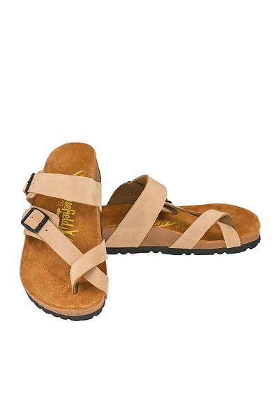 Moosefield Papuci unisex bej din piele naturală