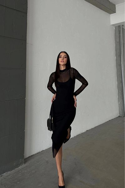 Eka Women's Black Tulle Dress 1026-221355