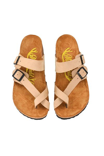 Moosefield Papuci unisex bej din piele naturală