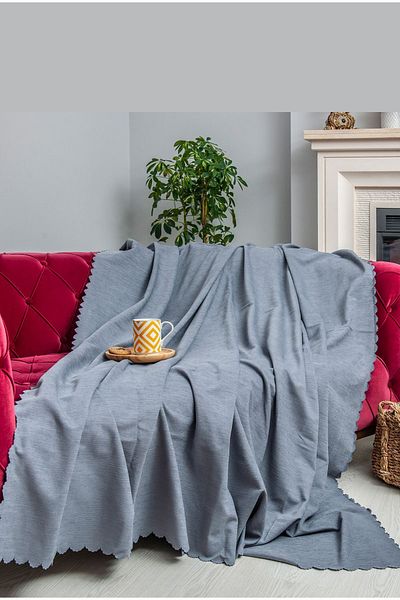 Latuda Concept Κάλυμμα καναπέ 175x215 Microfiber - Αντιολισθητικό διπλής όψης, γκρι σάλι καναπέ