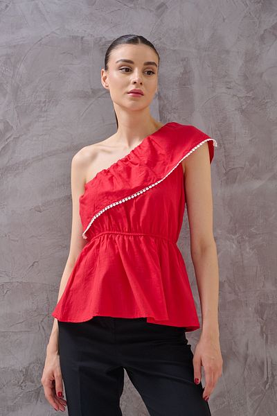 SHUGAA WOMEN'S ONE SHOULDER DESIGN BLUZ