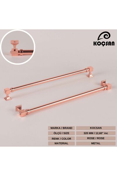 KOÇSAN Mâner Zumra Rose 320 Mm Mâner de lux pentru mobilier de bucătărie de țară Mâner sertar dulap