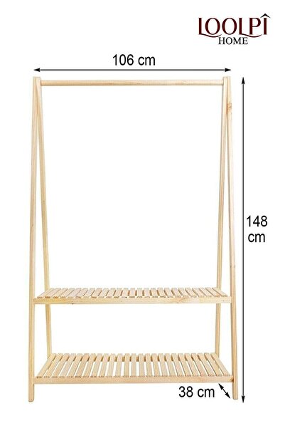 Loolpi Home Ahşap Ayaklı Askı Elibse Askısı Çok Amaçlı Dolap Gardrop