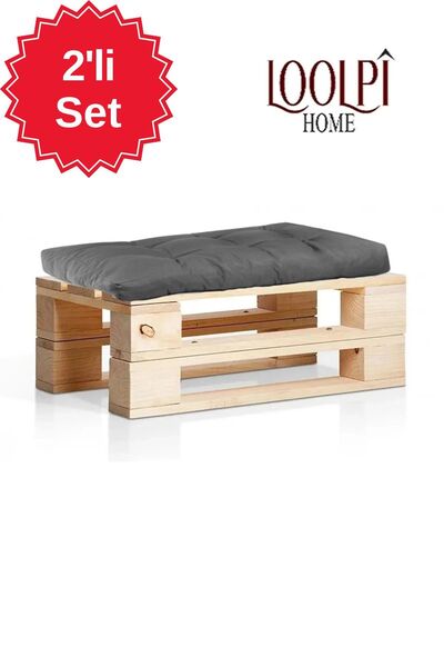 Loolpi Home Doğal Ahşap Palet Koltuk Ve Minder Set