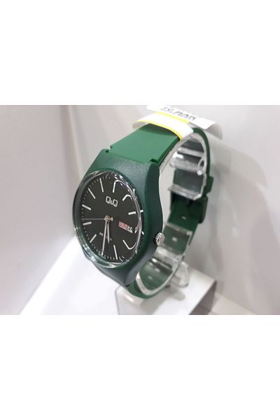 Q&Q A212J013Y Green Color 10 Atm Waterproof Unisex Wristwatch with Calendar
