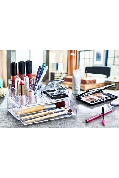 Lucena Podium Makeup Organizer with Drawers