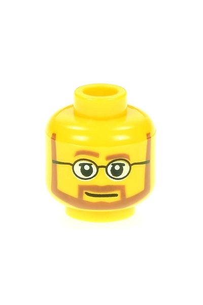 LEGO Men's Mini Figure - Original Accessory, Brown Beard with Yellow Head and Glasses