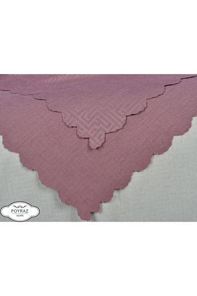 POYRAZ Matte Patterned Chenille Cherry Double Sided Sofa Sofa Bed Cover Shawl