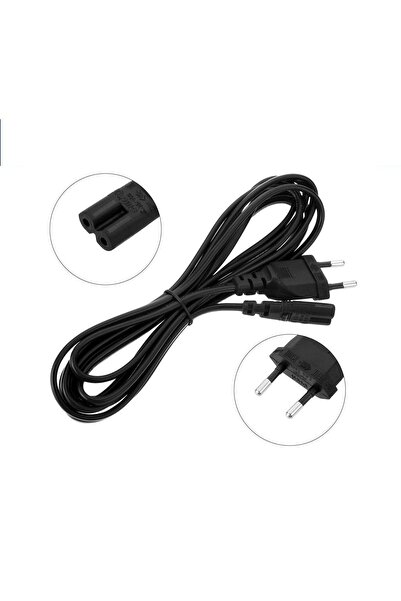 aogo 3 Metre Teyp Işıldak Fişi C7 Power Güç Kablosu 3m 2x0.75 Enerji Kablosu 2 Pinli Power Cord