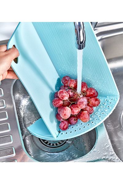 Lucena Practical Folding Cutting Board with Strainer - Cutting Board