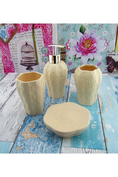 Lucena 4 Piece Bathroom Set - Cream