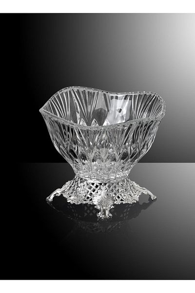 Lucena Silver Color Glass Fruit Pot