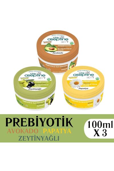 CIRE ASEPTINE Prebiotic Hand Cream Series - 100 ml x 3 Pieces CHAMOMILE + OLI...