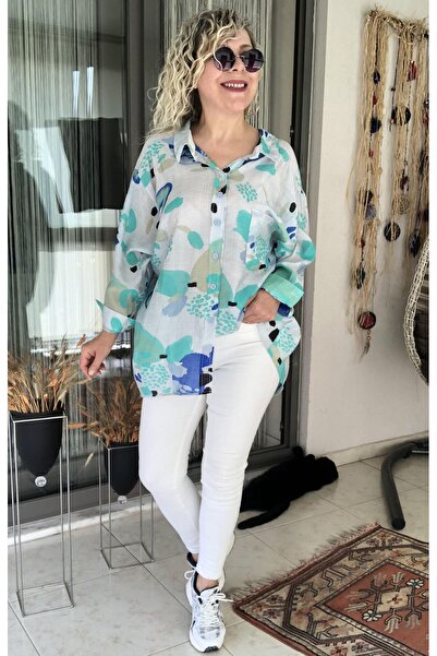 Dila Butik Karışık Desenli Salaş Gömlek