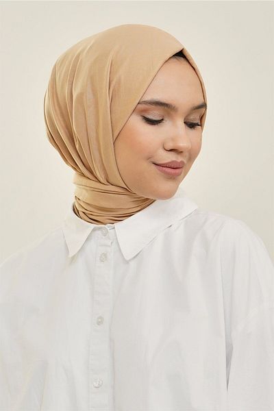 Loryan Tuana Dark Beige Patterned Cotton Jacquard Shawl