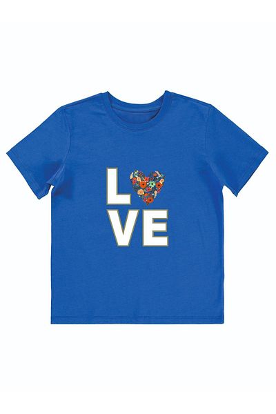 Cevval Κοριτσίστικο - LOVE εμπριμέ μπλουζάκι με καρδιά