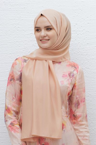 Loryan Shiny Monochrome Polina Shawl - Scarf, Evening Dress and Daily Use, Caramel