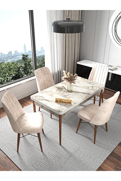 Kaffahome Riff 70x110 Efes Suntalem Sabit Yemek Masası , Yemek Masası Takımı ...