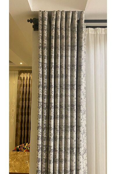 Orlenda White Wooden Head Aluminum Pipe Rustic Curtain Hanger Without Rails 100 Cm