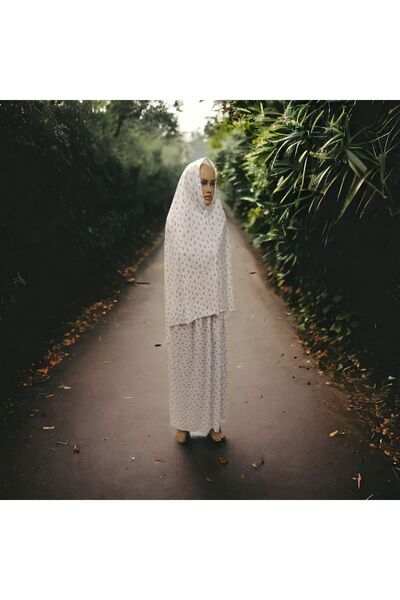 SEVA Μπλε Φόρεμα Προσευχής - Πρακτικό με Μαντίλι, Μεγάλο Μέγεθος, 2 Τεμάχια