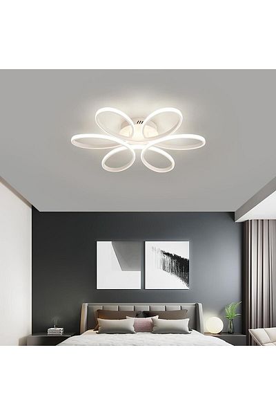 MİNEL DEKOR LED LIGHTING 50 Diameter Diamond Daisy Model - Surface Mounted LED Chandelier Anthracite