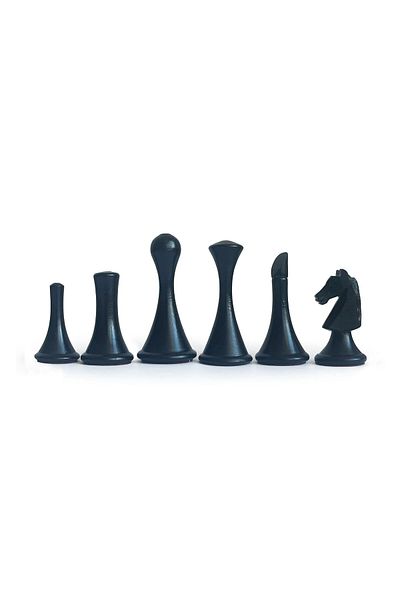 Kaplan El Sanatları Handmade Boxwood Wooden Abstract Modern Chess Pieces 77mm