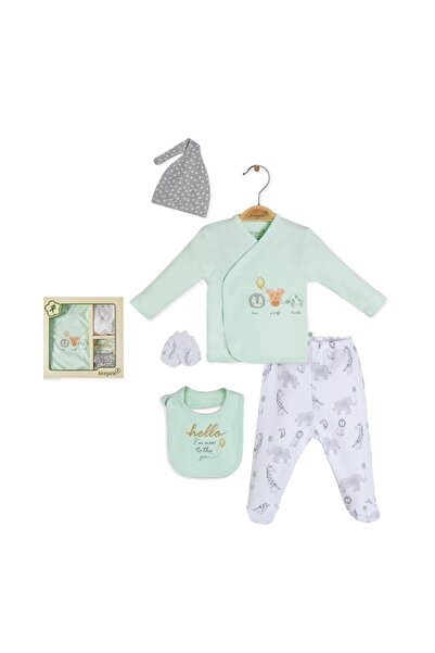 Biorganic Travel Zoo Set of 5 Green Gray