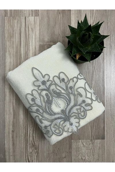 Çeyiz Bahçesi Aksera Velvet Hand and Face Towel Set of 2 50/90cm