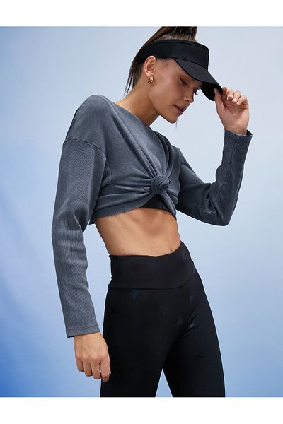 Koton Übergroßes Crop-Sportsman-Sweatshirt
