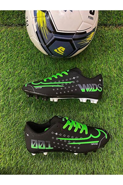 Walked YUSUFSHOES ERKEK ÇOCUK KRAMPON HALISAHA FUTBOL AYAKKABISI SİYAH YEŞİL