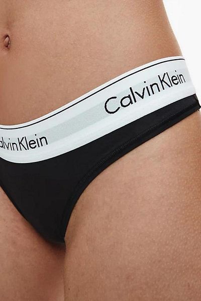 Calvin Klein Dámské podepsané černé kalhotky s elastickým páskem 000qf5981e-ub1